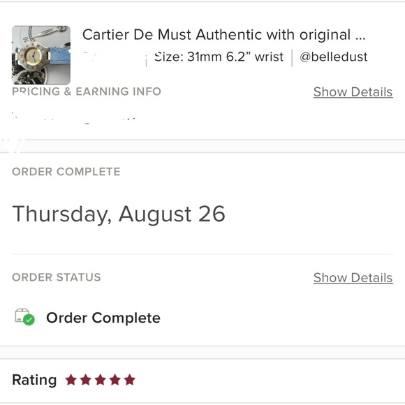 Poshmark 5 star suggested seller: see my high end designer items sales/ ratings - Picture 6 of 15